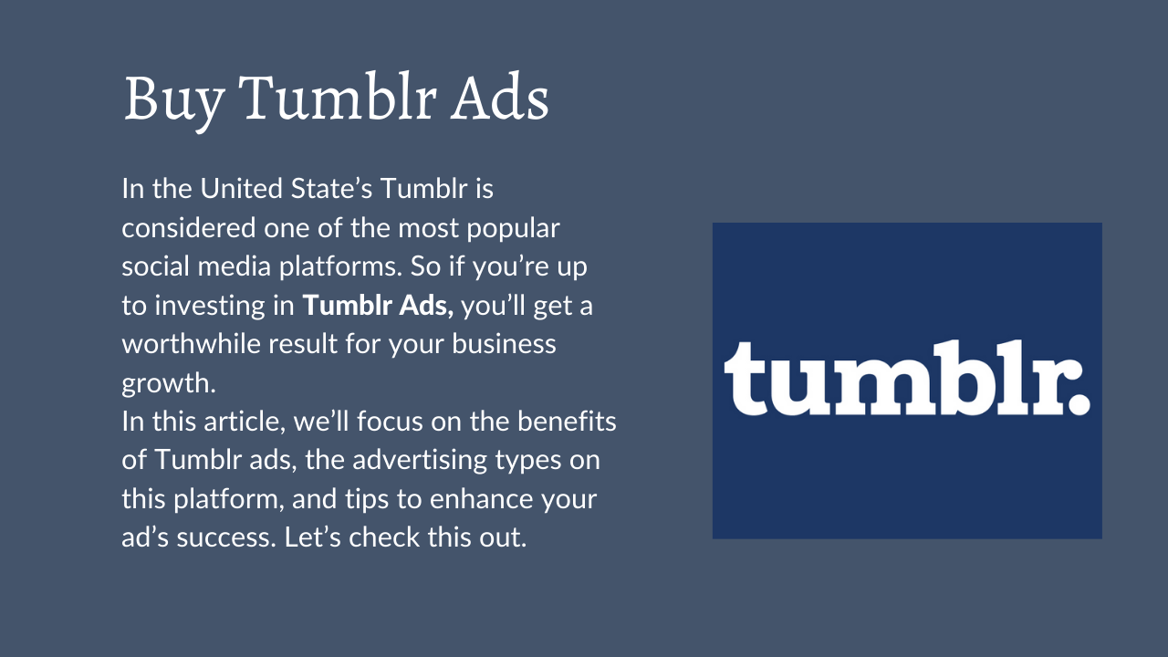 Buy Tumblr Ads Account